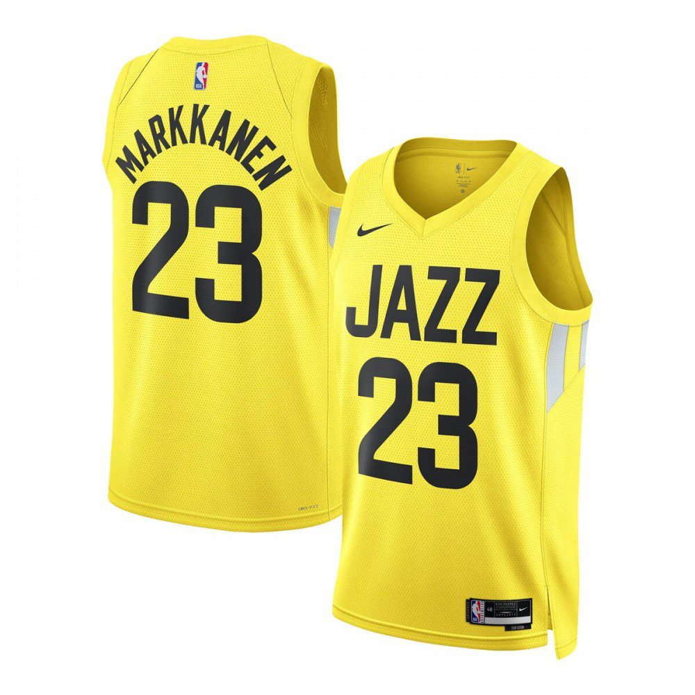 Lauri Markkanen Utah Jazz Unisex Swingman Jersey - Icon Edition - Gold-Pro Kit Vault | Brand New 26/27 Sports Jerseys